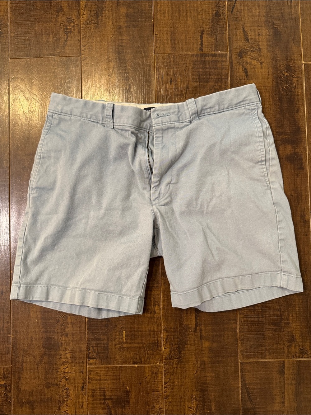 J. Crew Men's Light Blue Flat Front Cotton Shorts